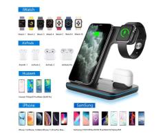 WAITIEE Wireless Charger 3 in 1, 15W Fast Charging Station for Apple iWatch 6/5/4/3/2/1 - 2
