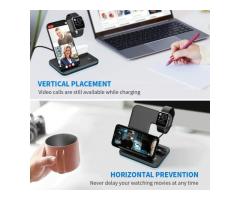 WAITIEE Wireless Charger 3 in 1, 15W Fast Charging Station for Apple iWatch 6/5/4/3/2/1 - 3